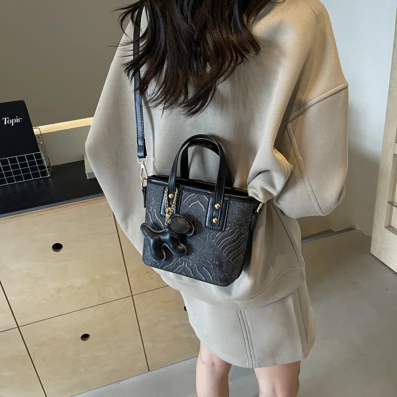 BAODIDAISHU PU Bucket Bag, Shoulder Bag, Crossbody Bag, Handbag Regular Women's Ecru/Black/Coffee/Brown-1