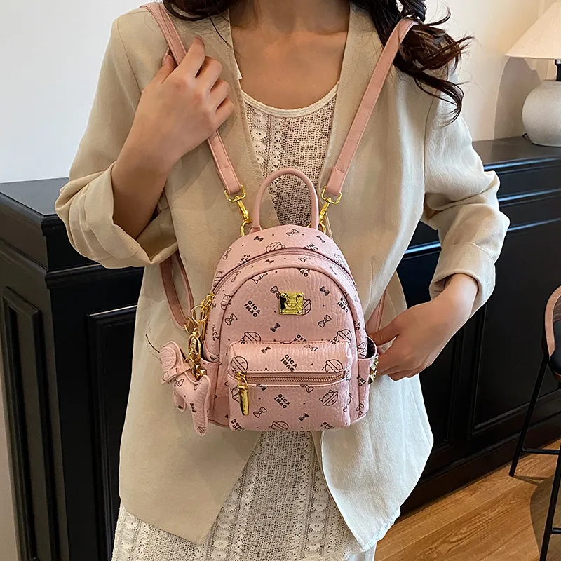 BAODIDAISHU PU Mini Backpack Women's Ecru/Brown/Pink/Beige/Yellow-14