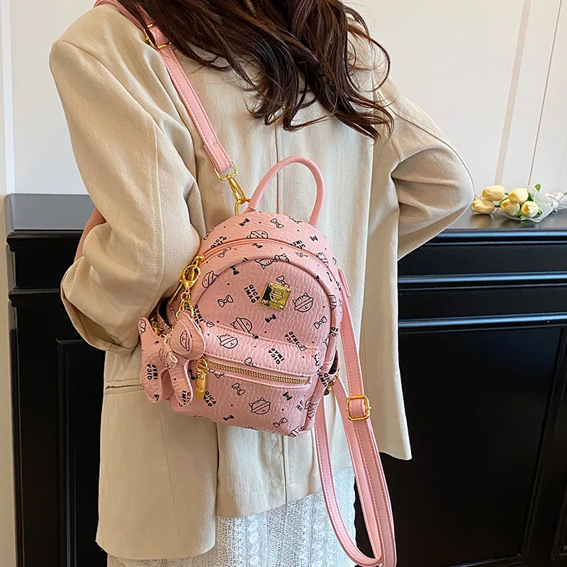 BAODIDAISHU PU Mini Backpack Women's Ecru/Brown/Pink/Beige/Yellow-20