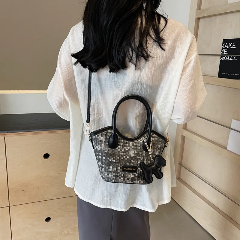 BAODIDAISHU PU Shoulder Bag Crossbody Bag Handbag Regular Women's White & Blue/Black/Blue-8