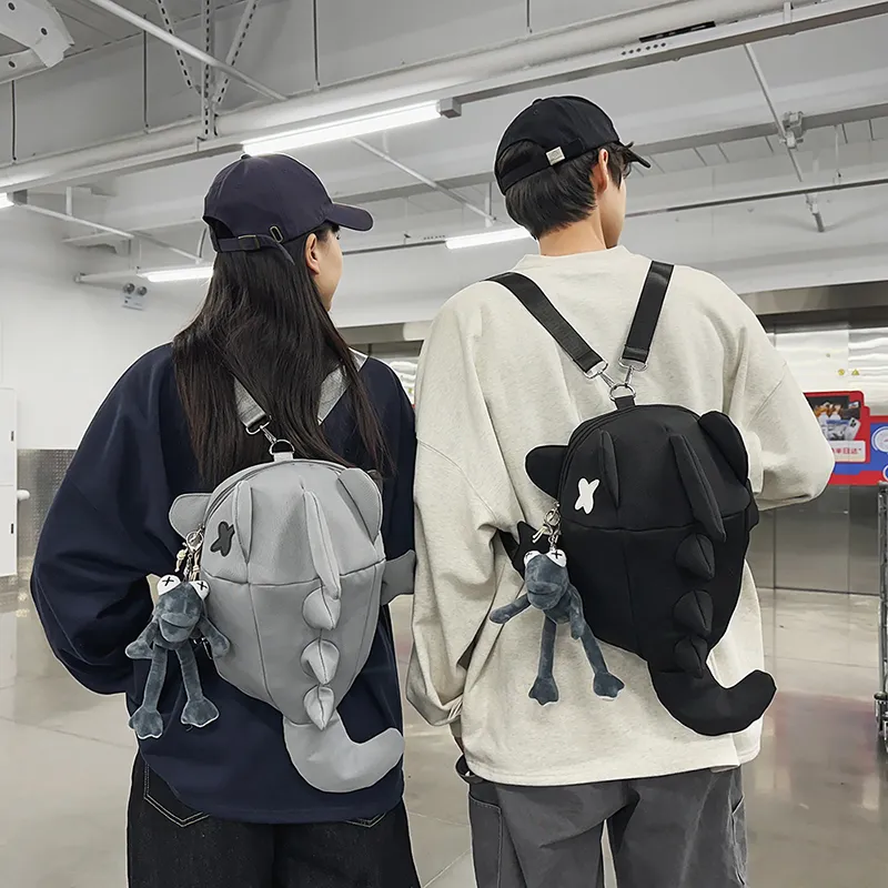 BAODIDAISHU Nylon Backpack Laptop Backpack Regular Unisex Gray/Black/White-6