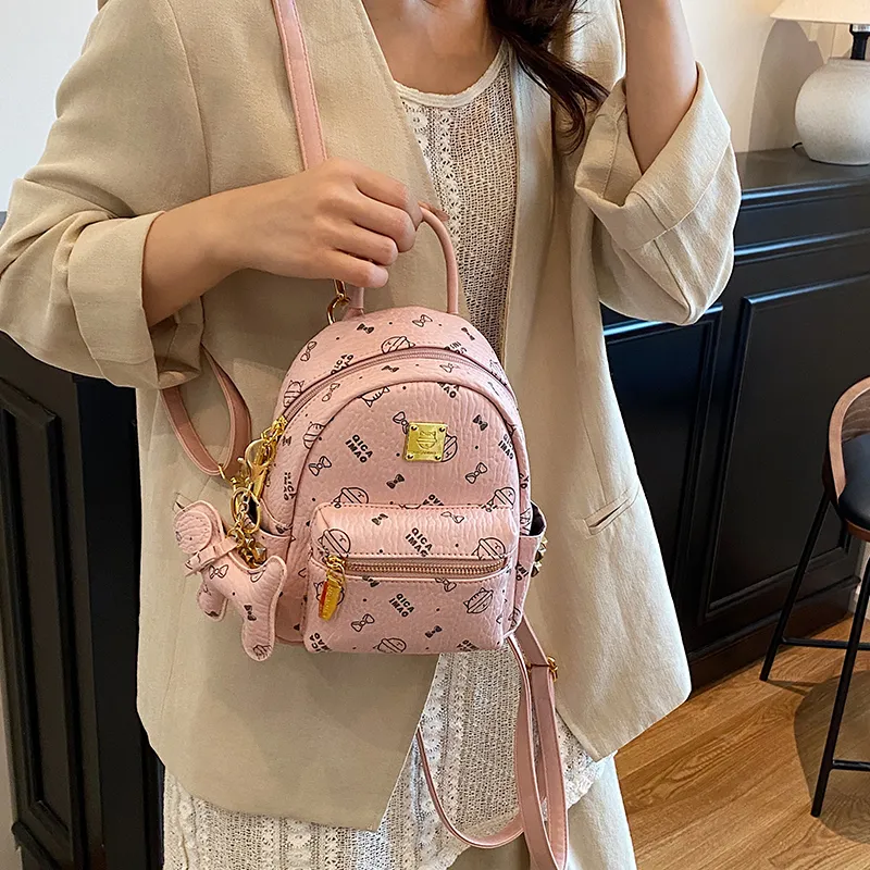 BAODIDAISHU PU Mini Backpack Women's Ecru/Brown/Pink/Beige/Yellow-13