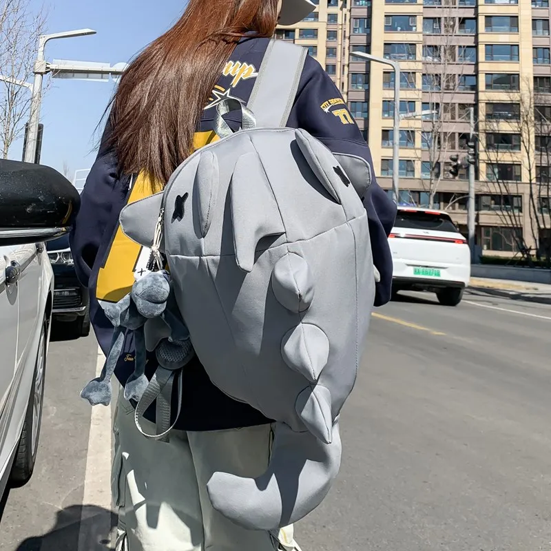 BAODIDAISHU Nylon Backpack Laptop Backpack Regular Unisex Gray/Black/White-2