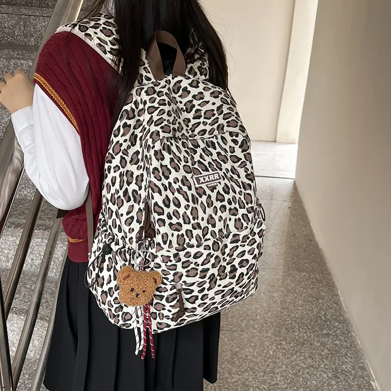 BAODIDAISHU Nylon Couple Backpack Men And Women's Regular Women's Brown/Beige-9