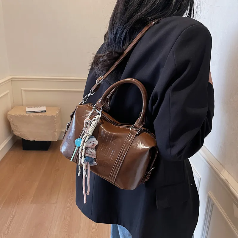 BAODIDAISHU PU Shoulder Bag, Crossbody Bag Regular Women's Brown/White/Black/Pink-3