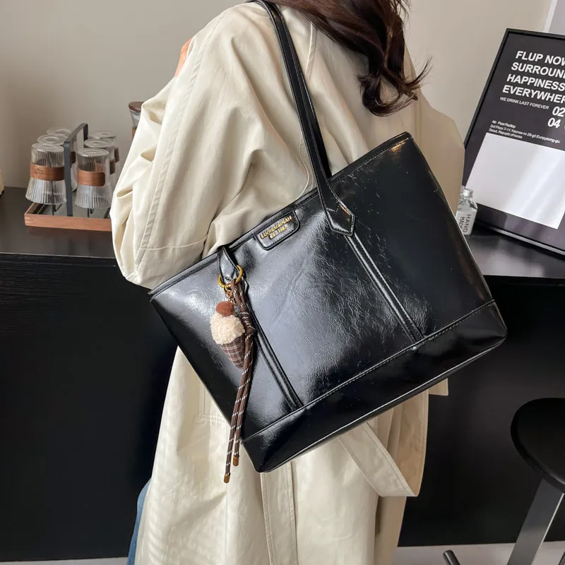 BAODIDAISHU PU Tote Bag Shopping Bag Shoulder Bags Women's Khaki Black/Red/Coffee-12