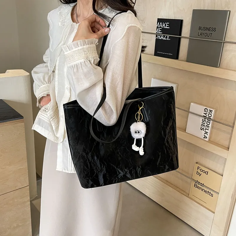 BAODIDAISHU PU Shoulder Bag Handbag Tote Medium Size Women's White Silver Black Pink-15