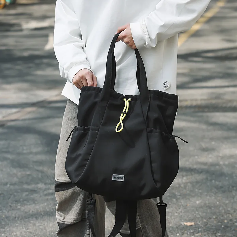 BAODIDAISHU Nylon Backpack Women's White/Silver/Black/Red/Yellow-9