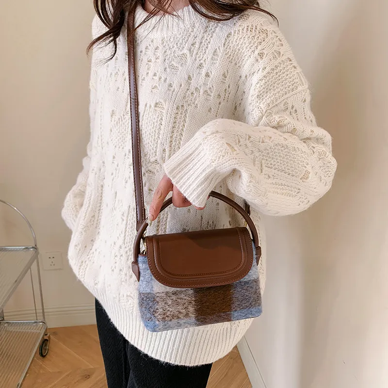 BAODIDAISHU PU & Woolen Shoulder Bag, Crossbody Bag Regular Women's Red/Green/Blue-14