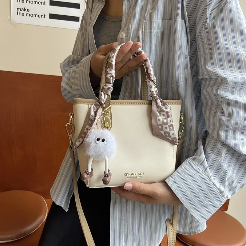 BAODIDAISHU PU Shoulder Bag Crossbody Bag Handbags Medium Size Women's Ecru & Khaki/Ecru/Black/Khaki-5
