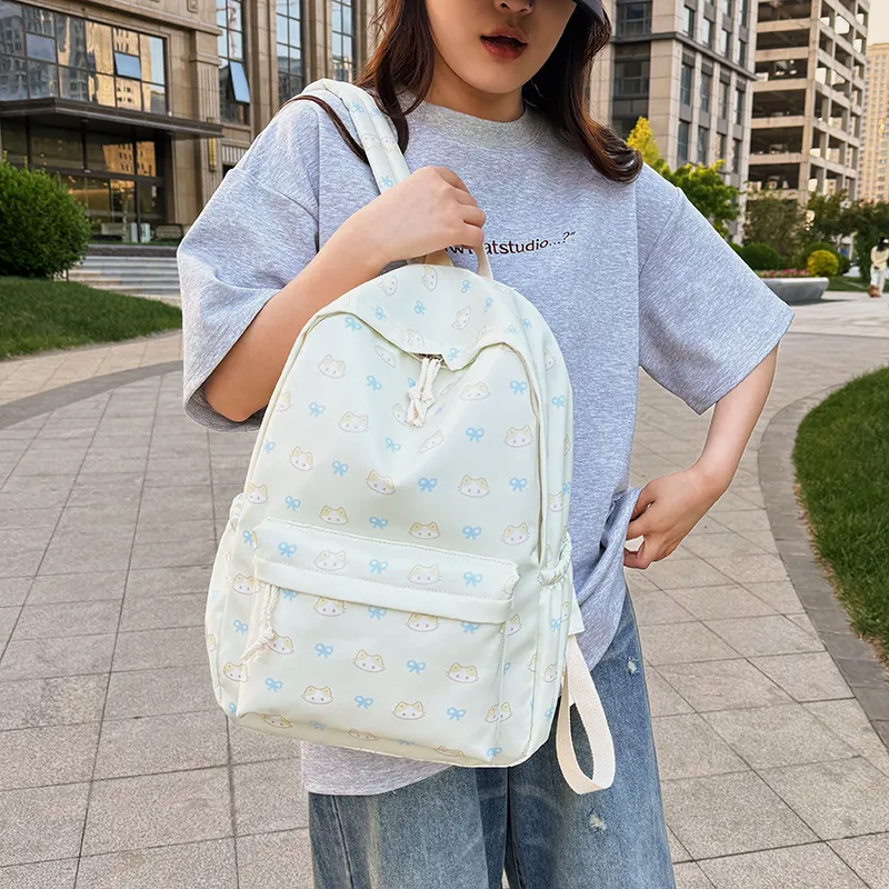 BAODIDAISHU Nylon Backpack Regular Women's White/blue/yellow/pink/black-13