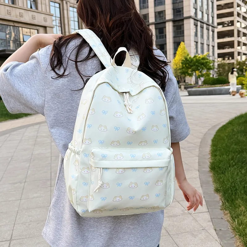 BAODIDAISHU Nylon Backpack Regular Women's White/blue/yellow/pink/black-16