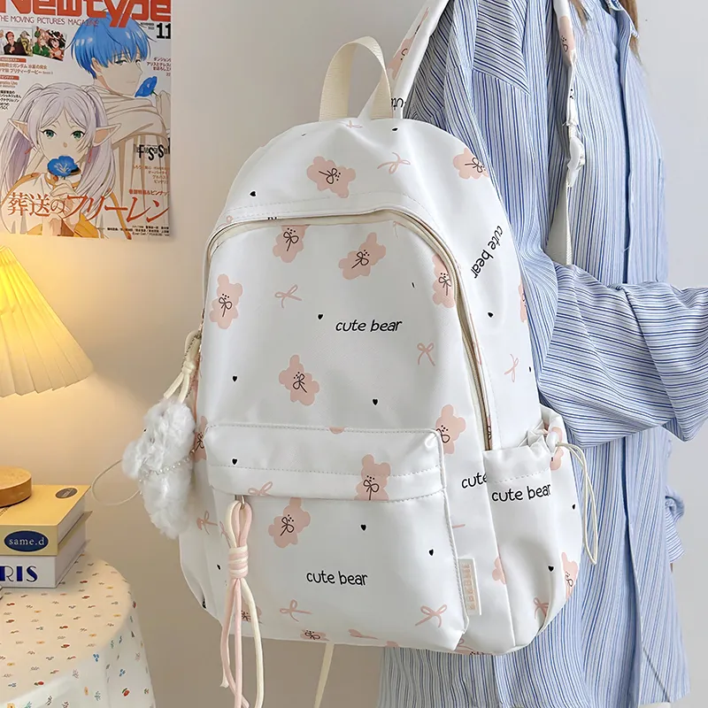 BAODIDAISHU Nylon Backpack Women's Pink/Blue/Purple/Black/Yellow/Green-4