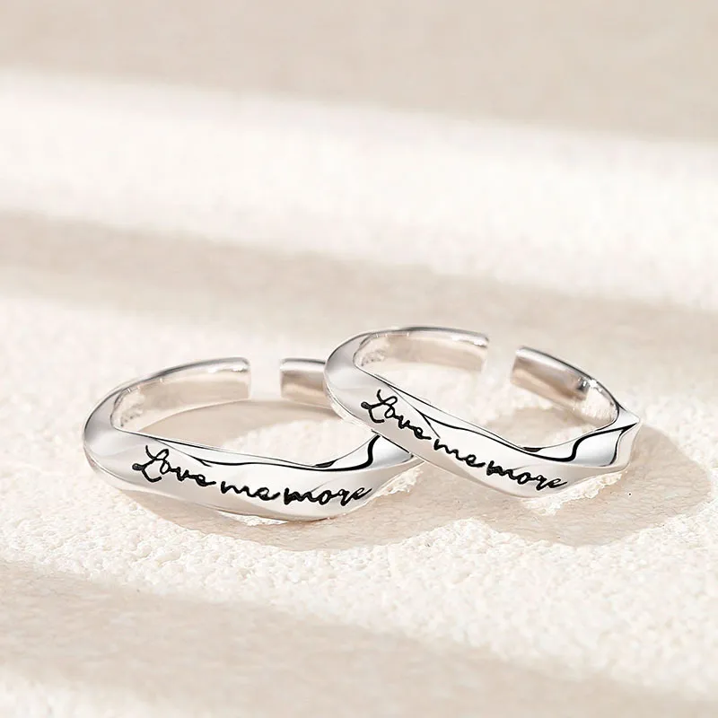 GLOIRE S925 Silver Rings Unisex Minimalist Style Niche Advanced Love Confession Everyday Versatile Commute-2