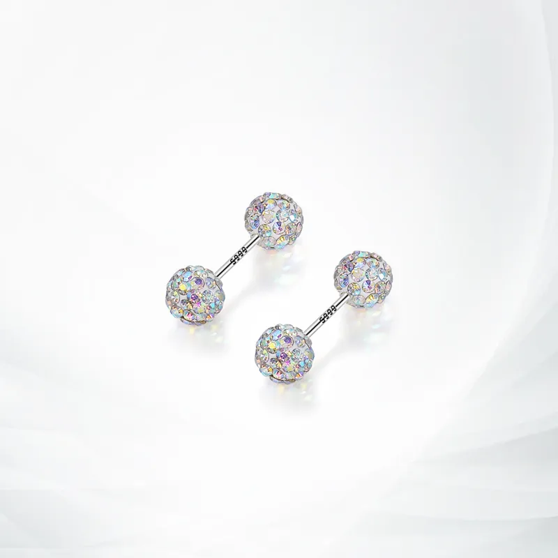 GLOIRE S999 Fine Silver Stud Earrings Unisex-1