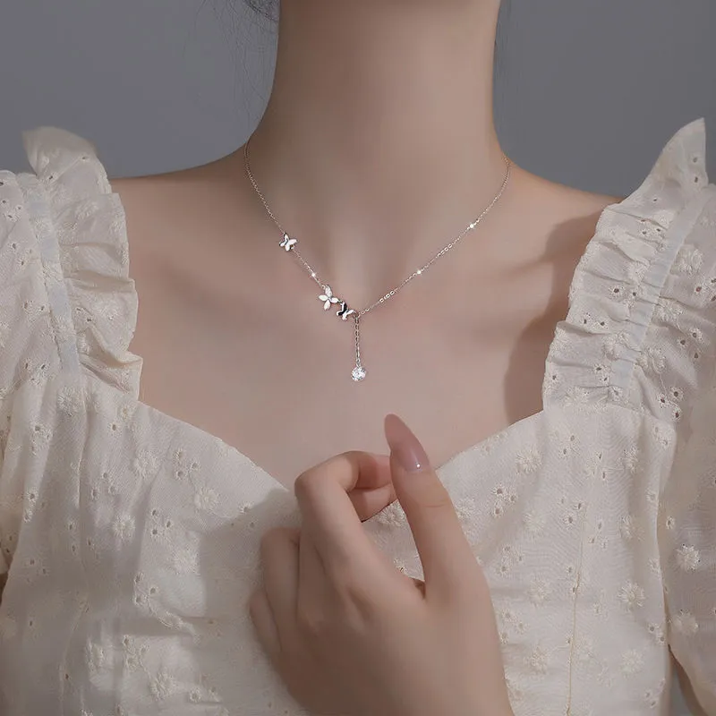 GLOIRE S999 Fine Silver Necklaces Women's Gentle Elegant Fashion Elegance Everyday Versatile Commute Style-2