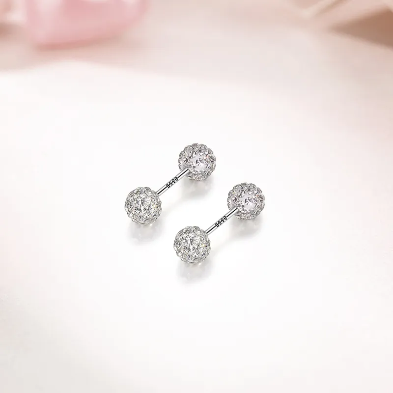GLOIRE S999 Fine Silver Stud Earrings Unisex-5