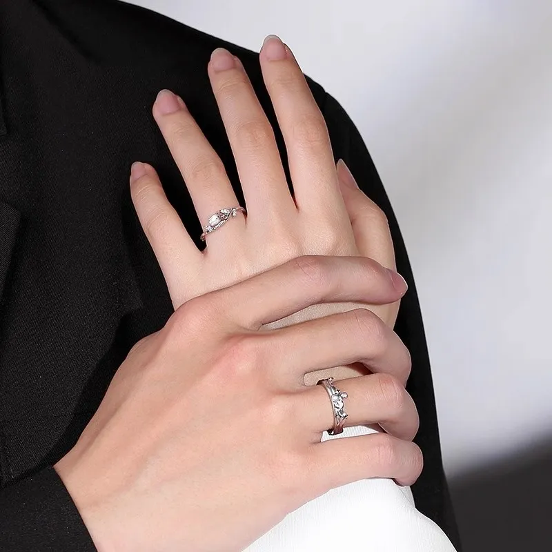GLOIRE S999 Fine Silver Rings Unisex Delicate Luxury Gentle Sweet Style Advanced Feel Everyday Commute Style-1