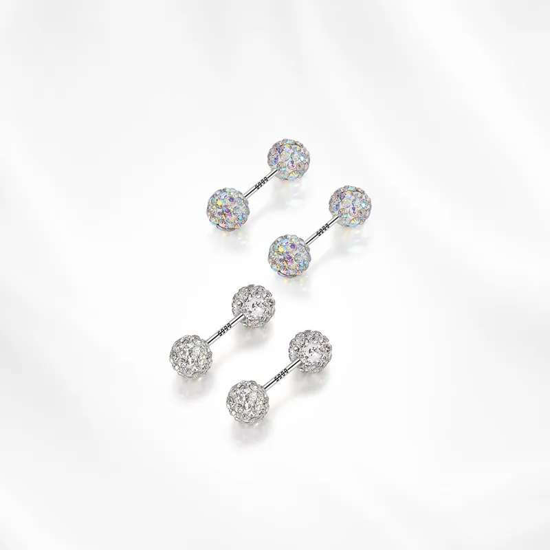 GLOIRE S999 Fine Silver Stud Earrings Unisex-10
