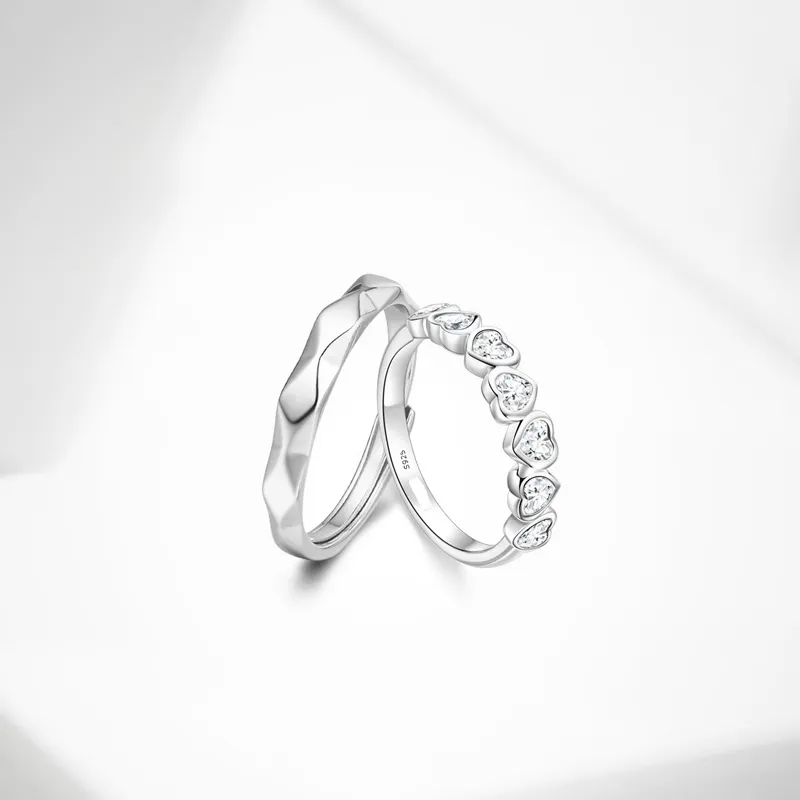GLOIRE S925 Silver Rings Unisex Elegant Niche Design Sparkling Fashion Versatile Commute-4