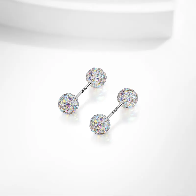 GLOIRE S999 Fine Silver Stud Earrings Unisex-2