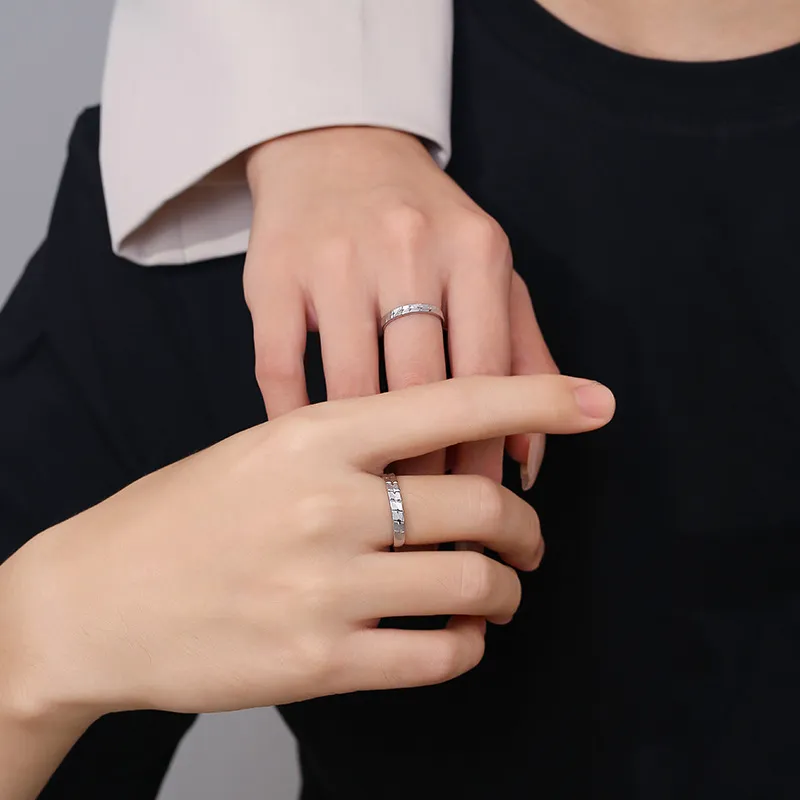 GLOIRE S999 Fine Silver Rings Unisex Exquisite Luxe Niche Design Advanced Touch Romantic Date Versatile Commute-1