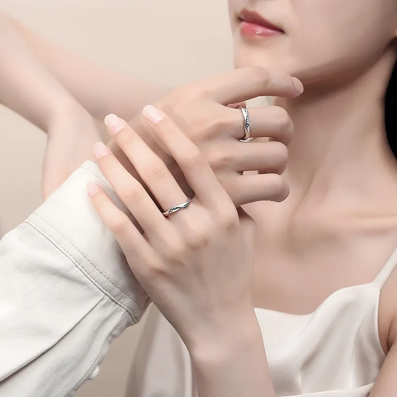 GLOIRE S925 Silver Rings Unisex Minimalist Style Niche Advanced Love Confession Everyday Versatile Commute-1