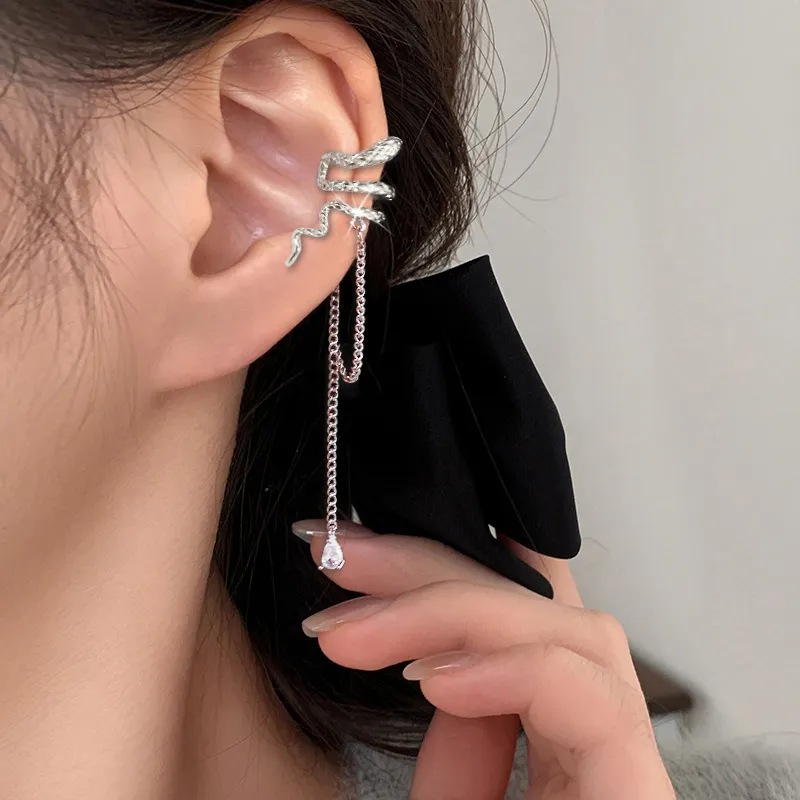 GLOIRE Zircon Clip On Earrings Women's-1