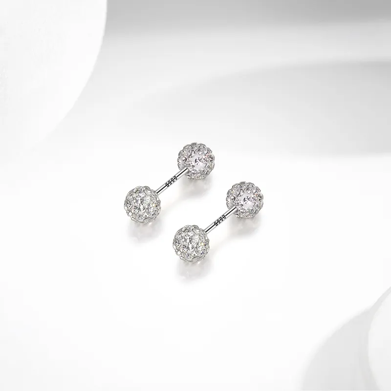 GLOIRE S999 Fine Silver Stud Earrings Unisex-4