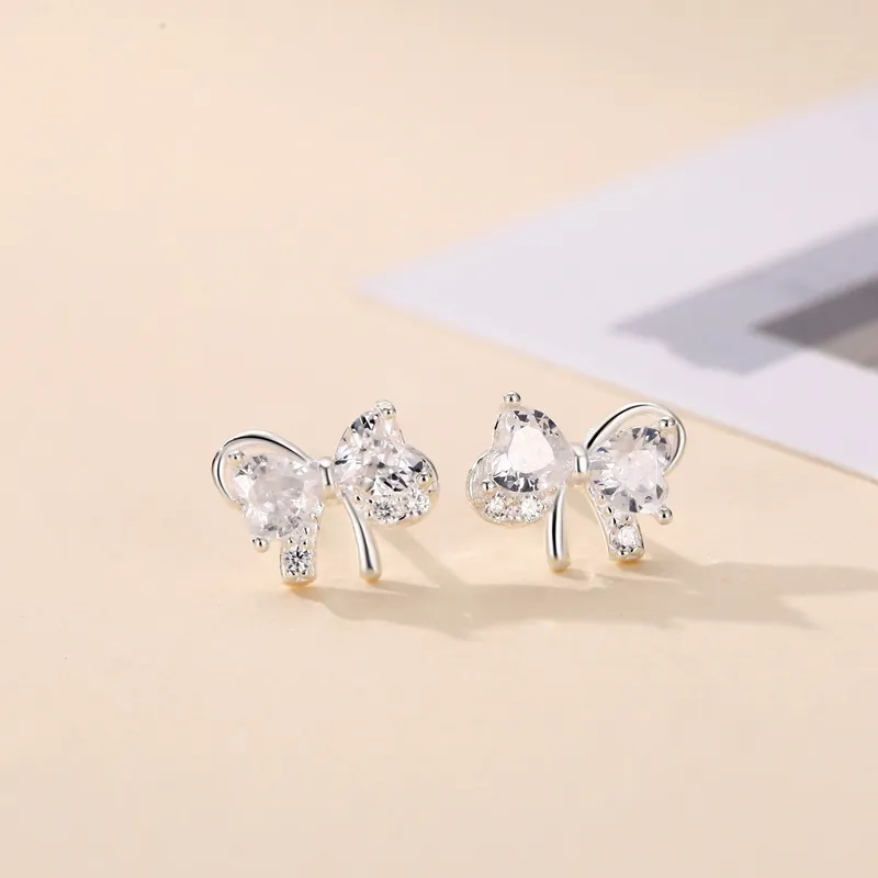 GLOIRE S999 Fine Silver Stud Earrings Women's-2