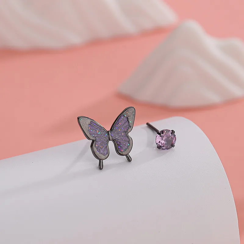 GLOIRE Zircon Stud Earrings Women's-2