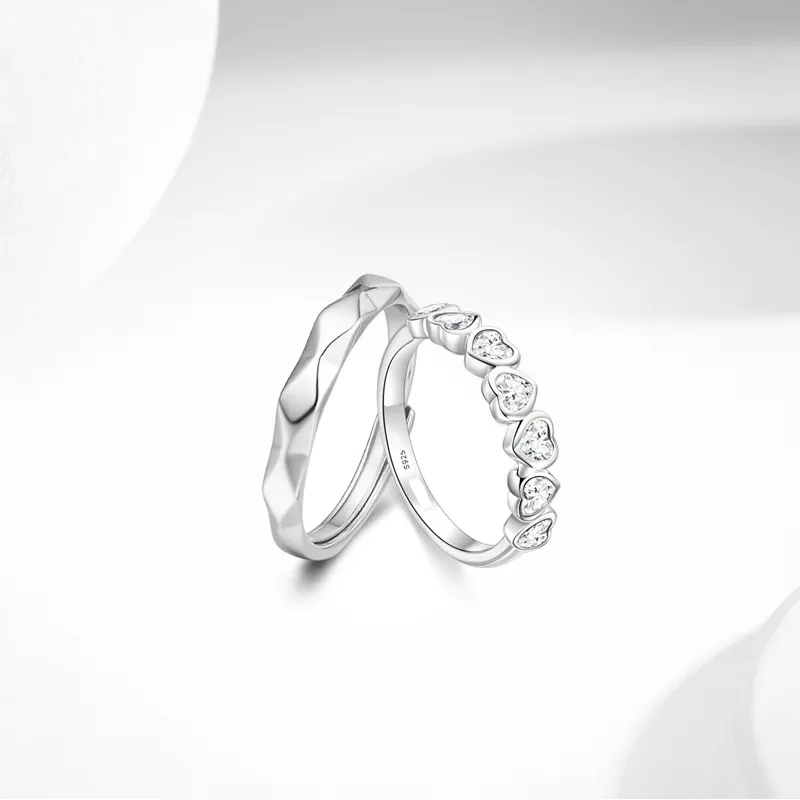 GLOIRE S925 Silver Rings Unisex Elegant Niche Design Sparkling Fashion Versatile Commute-5