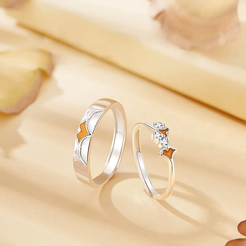 GLOIRE S925 Silver Rings Unisex Gentle Elegant Niche Design Advanced Touch Romantic Date Versatile Commute Style-2