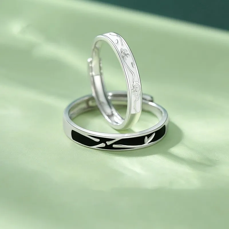 GLOIRE S999 Fine Silver Rings Unisex Exquisite And Luxurious Niche Design Advanced Touch Romantic Date Commute Style-1