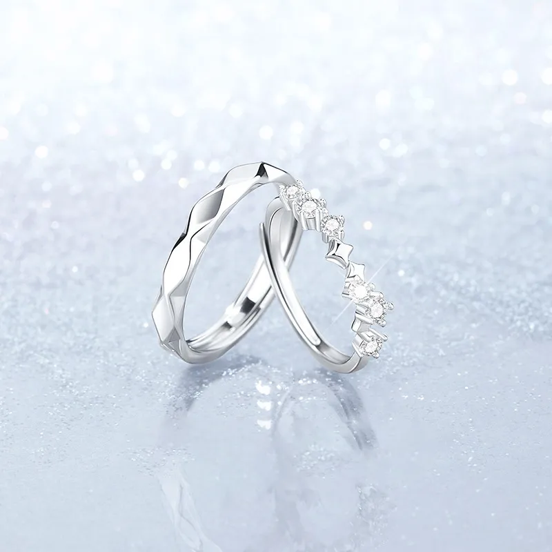 GLOIRE S999 Fine Silver Rings Unisex Romantic Date Versatile Commute-2
