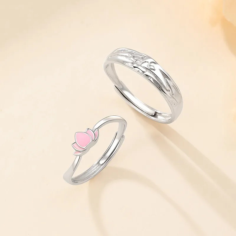 GLOIRE S999 Fine Silver Rings Unisex Exquisite And Luxurious Niche Design Advanced Touch Romantic Date Commute Style-1