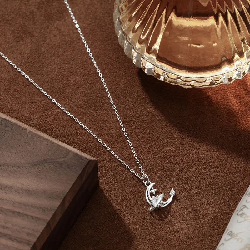 GLOIRE S999 Fine Silver Necklaces Women's Elegant And Luxurious Normcore Style Versatile For Dates And Commuting-2
