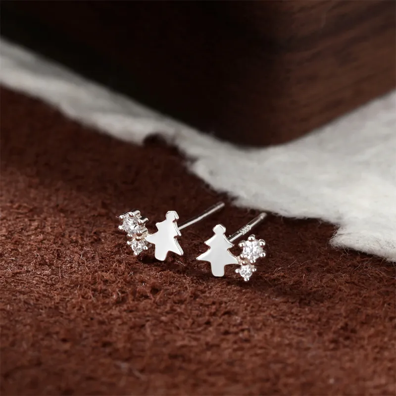 GLOIRE S999 Fine Silver Stud Earrings Women's Everyday Casual Versatile Commute Ear Care-2