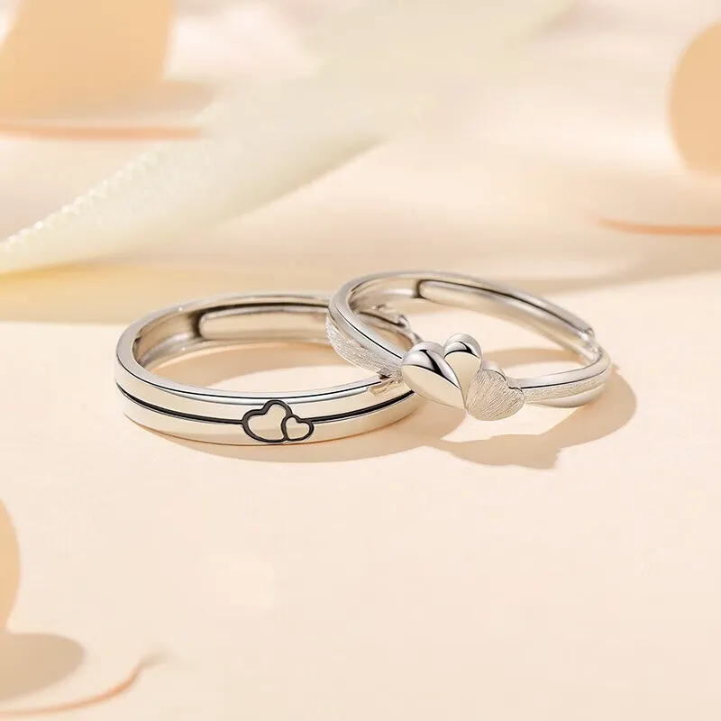 GLOIRE S999 Fine Silver Rings Unisex Exquisite Luxe Niche Design Advanced Touch Romantic Date Versatile Commute-1