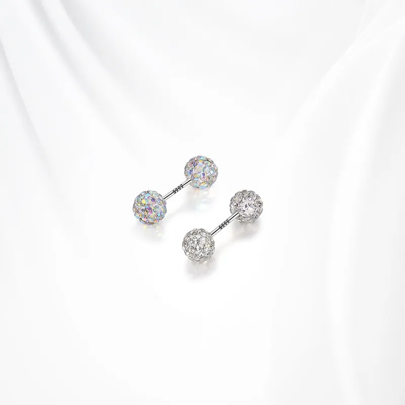 GLOIRE S999 Fine Silver Stud Earrings Unisex-7