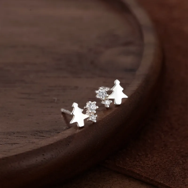 GLOIRE S999 Fine Silver Stud Earrings Women's Everyday Casual Versatile Commute Ear Care-3