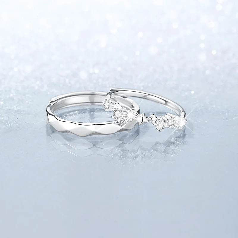 GLOIRE S999 Fine Silver Rings Unisex Romantic Date Versatile Commute-1