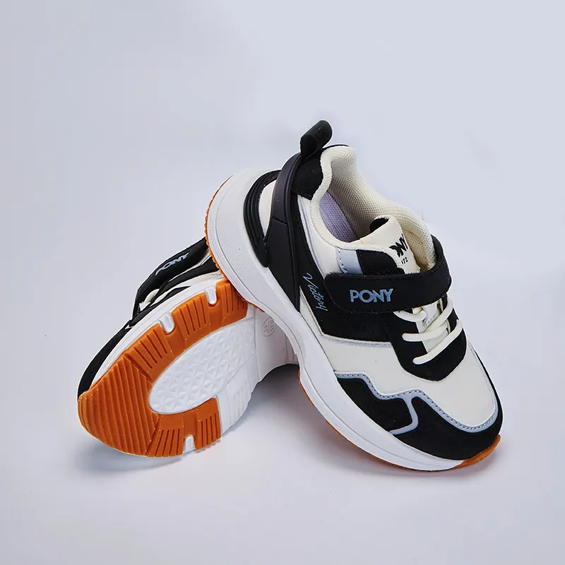 PONY Cushioning Wear Resistant Kids Lifestyle Shoes Black White Kids'-9