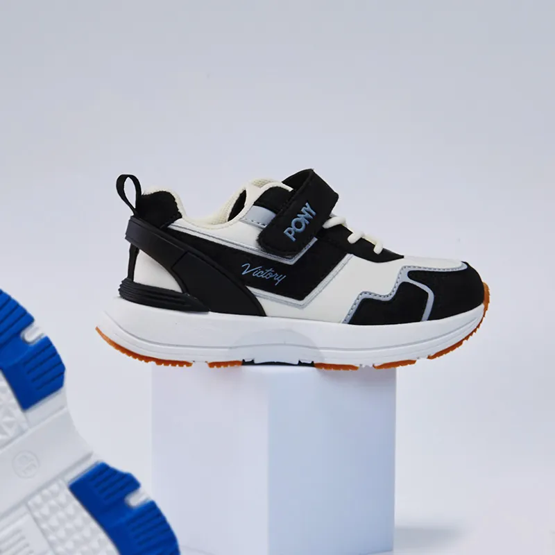 PONY Cushioning Wear Resistant Kids Lifestyle Shoes Black White Kids'-8