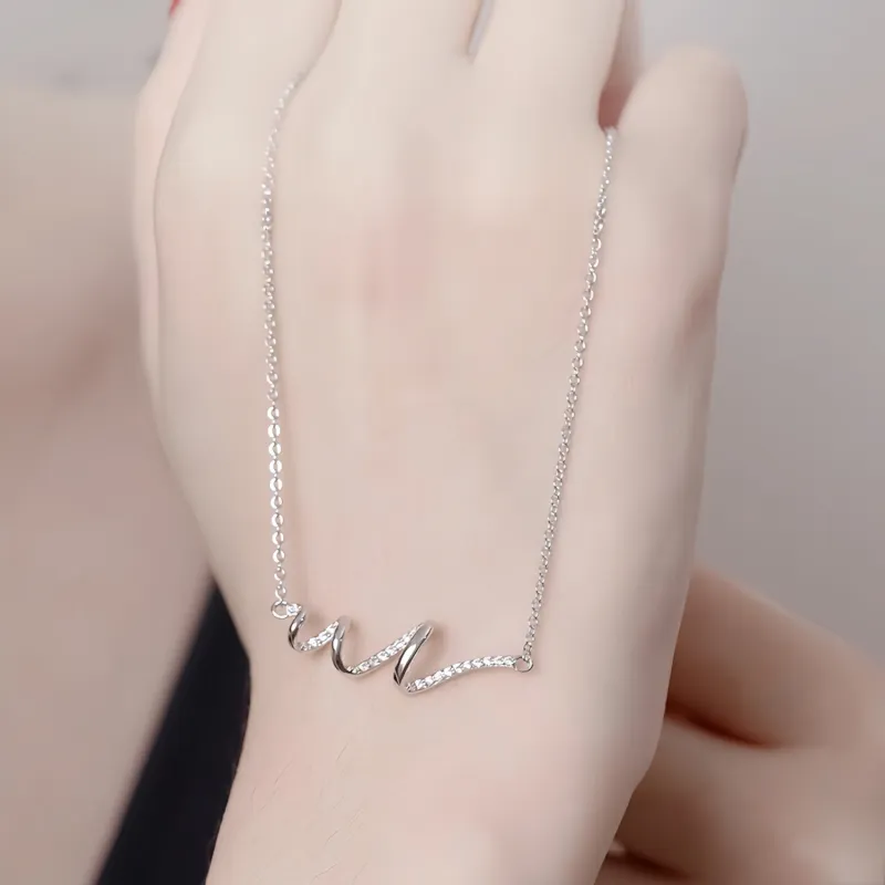 Di Su Xing 925 Sterling Silver Zircon Necklaces Women's-4
