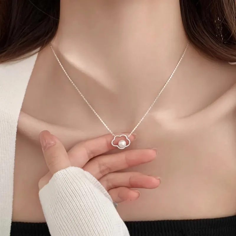 Di Su Xing 925 Silver Imitation Pearl Necklaces Women's-8