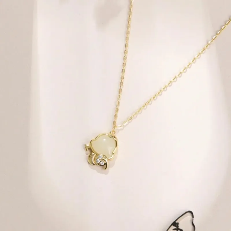 Di Su Xing Hetian Jade Pendants White Jade Women's-2
