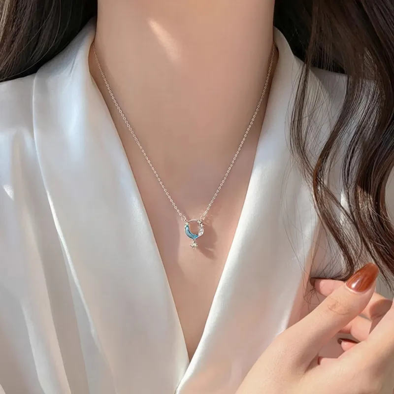 Di Su Xing 925 Sterling Silver Zircon Necklaces Women's-2