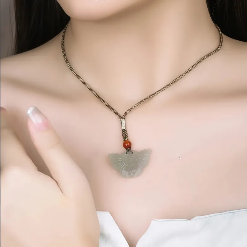Di Su Xing Hetian Jade Pendants White Jade Women's-1