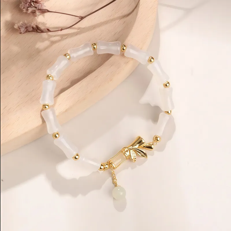 Di Su Xing Hetian Jade Bracelets White Jade Women's-3